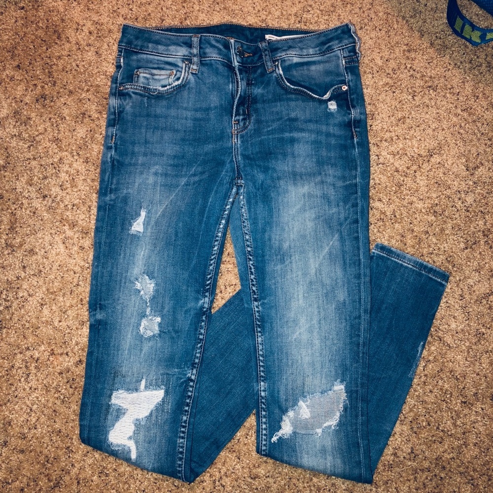Zara med rise slim fit jeans